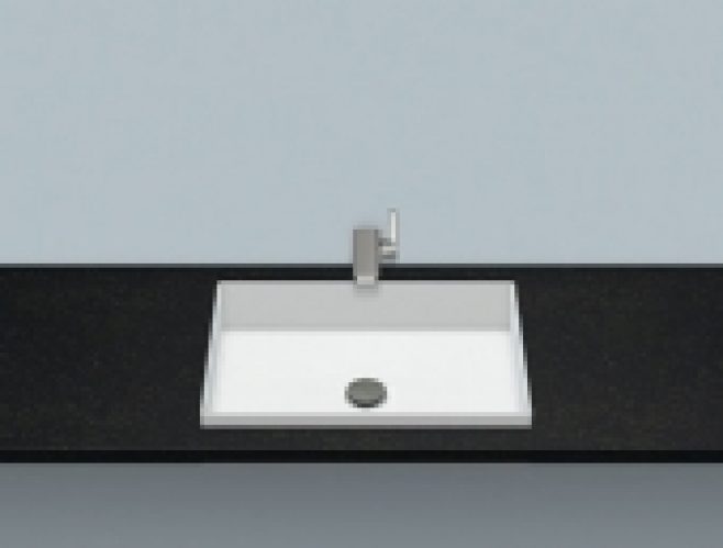 Alape EB – Lavabo à encastrer par le dessus 500×375 blanc sans revêtement