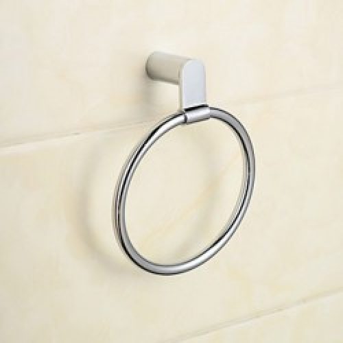 Anneau mural de serviettes en laiton chromé de style contemporain