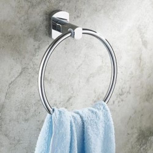 Anneau porte-serviettes de forme rond en laiton chromé