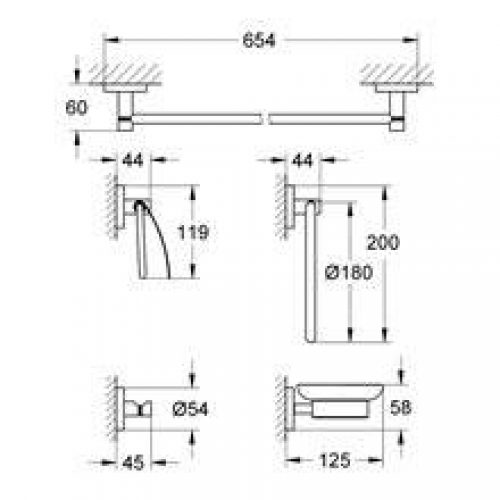 Anneau porte-serviettes et ensemble de 4…