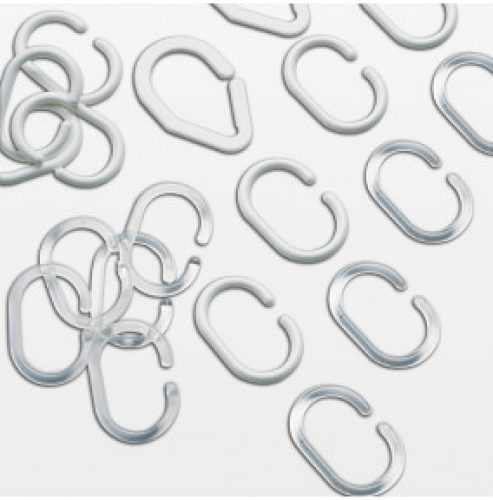 ANNEAUX POUR RIDEAU DE DOUCHE BLANCS