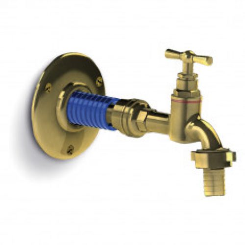 Applique laiton robinet de jardin APLIC&rsquo;EASY – tube cuivre 14-16