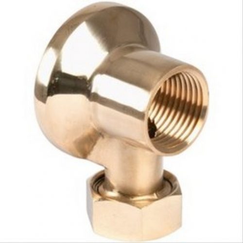 Applique murale en laiton polie F1/2 » pour tube Ø14