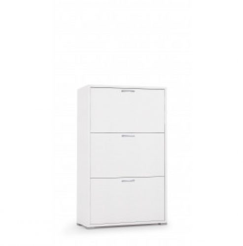 ARMOIRE À CHAUSSURES SINGULE 3 ABATTANTS BLANCHE