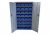 Armoire de Rangement Acier 2 Portes + 32 Bacs Bleus 10L 400x960x1600