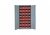 Armoire de Rangement Acier 2 Portes + 32 Bacs Rouges 10L 400x960x1600