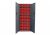 Armoire de Rangement Acier 2 Portes + 40 Bacs Rouges 4L 260x760x1600