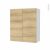 Armoire De Salle De Bains Rangement Haut Hosta Chene Naturel 2 Portes Cotes Blancs L60 X H70 X P27 Cm