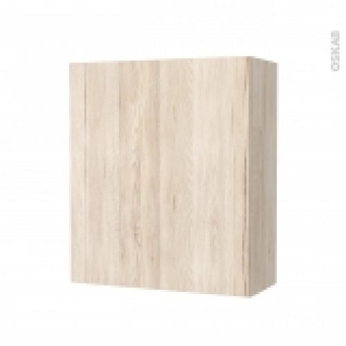 Armoire De Salle De Bains Rangement Haut Ikoro Chene Clair 1 Porte Cotes Decors L60 X H70 X P27 Cm
