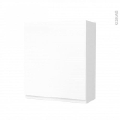 Armoire De Salle De Bains Rangement Haut Ipoma Blanc Mat 1 Porte Cotes Blancs L60 X H70 X P27 Cm