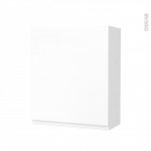 Armoire De Salle De Bains Rangement Haut Ipoma Blanc Mat 1 Porte Cotes Decors L60 X H70 X P27 Cm