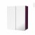 Armoire De Salle De Bains Rangement Haut Keria Aubergine 2 Portes Miroir Cotes Decors L60 X H70 Xp27 Cm