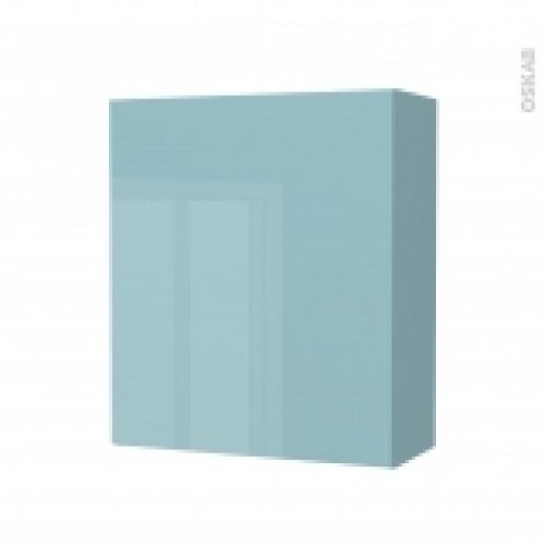 Armoire De Salle De Bains Rangement Haut Keria Bleu 1 Porte Cotes Decors L60 X H70 X P27 Cm