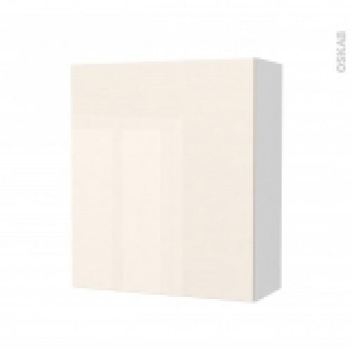 Armoire De Salle De Bains Rangement Haut Keria Ivoire 1 Porte Cotes Blancs L60 X H70 X P27 Cm