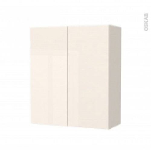 Armoire De Salle De Bains Rangement Haut Keria Ivoire 2 Portes Cotes Decors L60 X H70 X P27 Cm