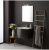 ARMOIRE DE TOILETTE AVEC LAVABO SUSPENDU GRIS BRILLANT MIROIR RECTANGULAIRE | RIVA