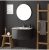 ARMOIRE DE TOILETTE AVEC VASQUE MURALE GRIS ANTHRACITE MIROIR ROND | SHORE