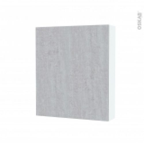 Armoire De Toilette Rangement Haut Hoda Beton 1 Porte Cotes Blancs L60 X H70 X P17 Cm