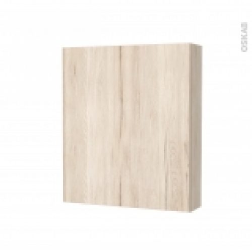 Armoire De Toilette Rangement Haut Ikoro Chene Clair 1 Porte Cotes Decors L60 X H70 X P17 Cm
