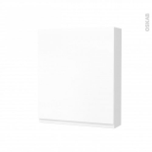 Armoire De Toilette Rangement Haut Ipoma Blanc Mat 1 Porte Cotes Blancs L60 X H70 X P17 Cm