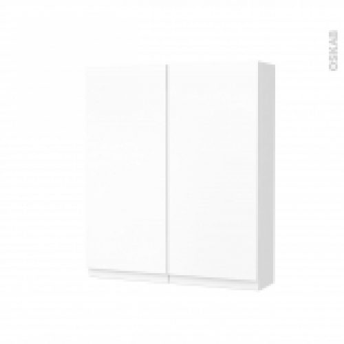 Armoire De Toilette Rangement Haut Ipoma Blanc Mat 2 Portes Cotes Decors L60 X H70 X P17 Cm