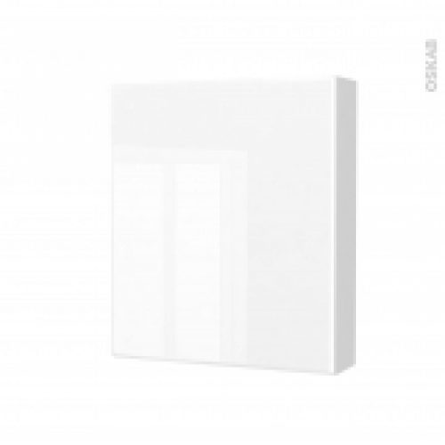 Armoire De Toilette Rangement Haut Iris Blanc 1 Porte Cotes Blancs L60 X H70 X P17 Cm