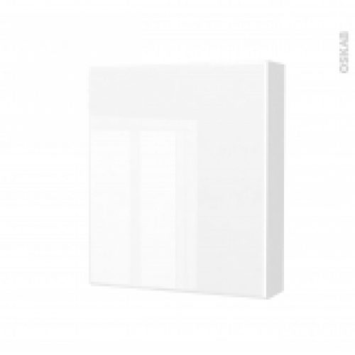 Armoire De Toilette Rangement Haut Iris Blanc 1 Porte Cotes Decors L60 X H70 X P17 Cm