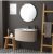 ARMOIRE DE TOILETTE SUSPENDUE CM82 AVEC COMMODE CAPPUCCINO COURBÉE POLIE | RIVA