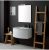 ARMOIRE DE TOILETTE SUSPENDUE COURBE CM 82 AVEC LAVABO ET MIROIR | SHORE