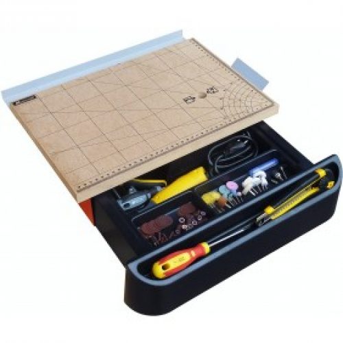 Atelier perçage de précision perceuse + établi + flexible + 100 outils