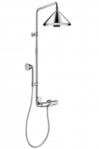 AXOR Front – Système de douche Showerpipe avec mitigeur thermostatique et douche de tête 2 jet chrome