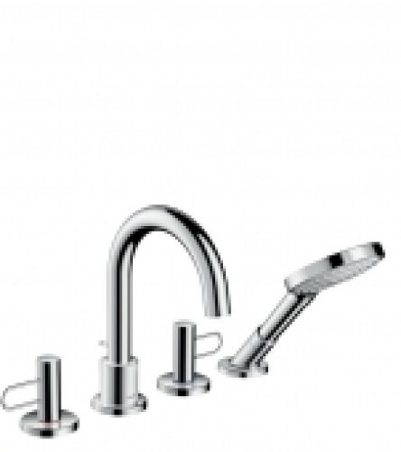 AXOR Uno – Robinetterie 4 trous baignoire avec inverseur laiton poli