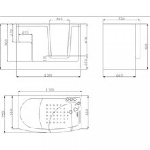 Baignoire avec porte Mediclinics