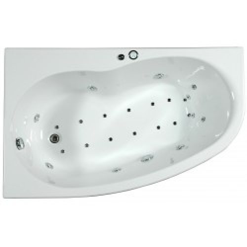 Baignoire balnéo asymétrique Elba duo + tablier- Luxzen² – mur à droite – 160 x 100 cm – ALLIBERT