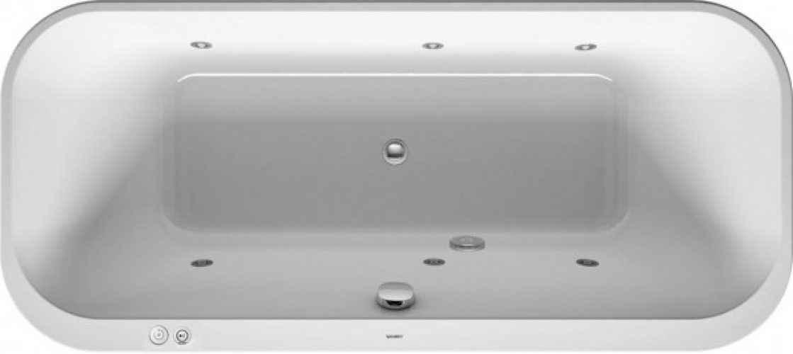 Baignoire Balnéo Duravit Happy D.2 Rectangulaire version à encastrer 760320000