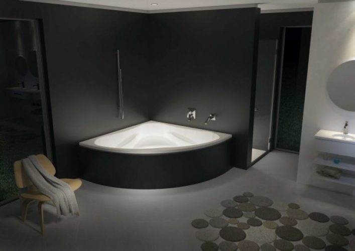 Baignoire d’Angle Balnéo Riho Neo 1500x800x1500mm Blanc