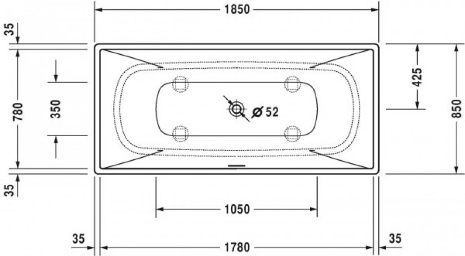 Baignoire d’Angle Duravit Vero Air à droite 1800x800mm 700430000000000