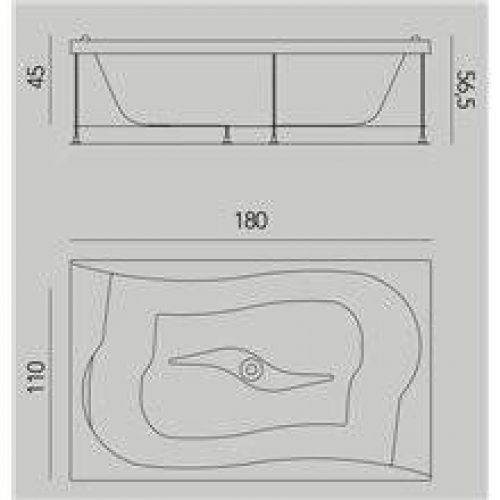 Baignoire Duet encastrée sans tabliers b10