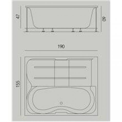 Baignoire encastrée Iman avec tabliers b10