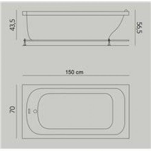 Baignoire Gb 150 x 70 cm avec tabliers b10