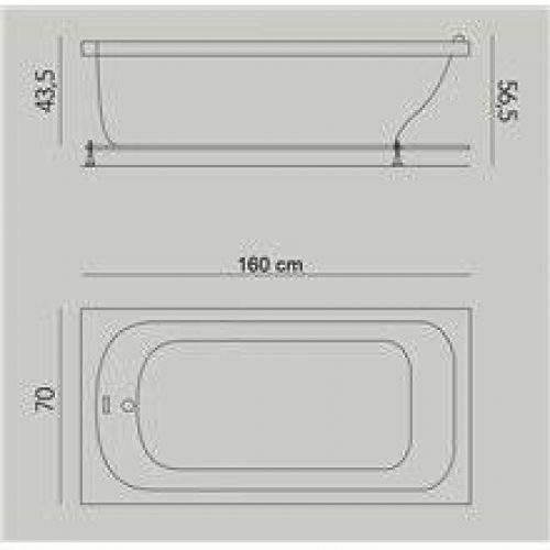 Baignoire Gb 160 x 70 cm avec tabliers b10