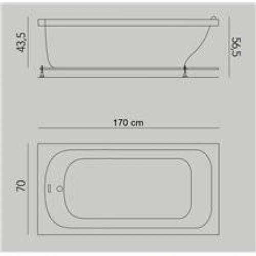Baignoire Gb 170 x 70 cm avec tabliers b10