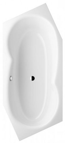 Baignoire Hexagonale Bette Metric côté pieds à gauche trop-plein derrière 6841