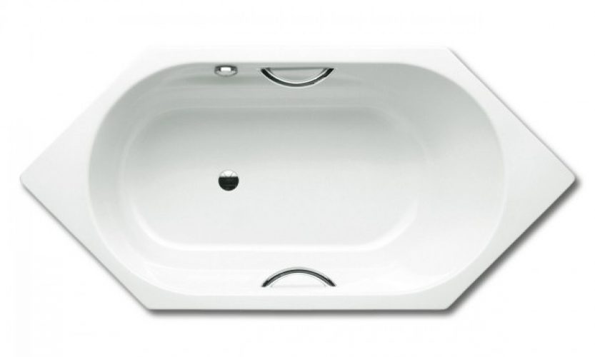 Baignoire Hexagonale Kaldewei Vaio 6 959 avec trop-plein latéral Star Blanc Alpin 233923000