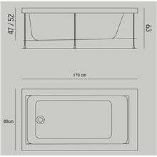Baignoire Jazz L encastrée 170 x 80 cm avec…