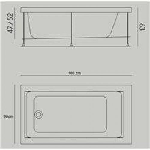 Baignoire Jazz L encastrée 180 x 90 cm avec…