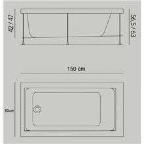Baignoire Jazz S encastrée 150 x 80 cm avec…