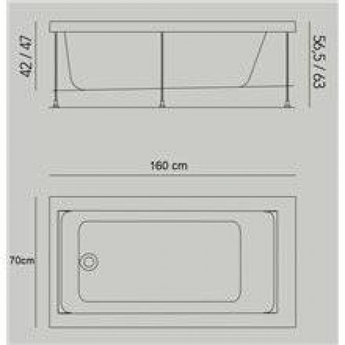 Baignoire Jazz S encastrée 160 x 70 cm avec…