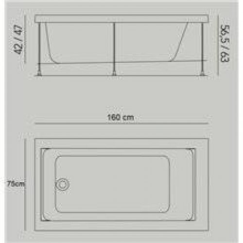 Baignoire Jazz S encastrée 160 x 75 cm avec…