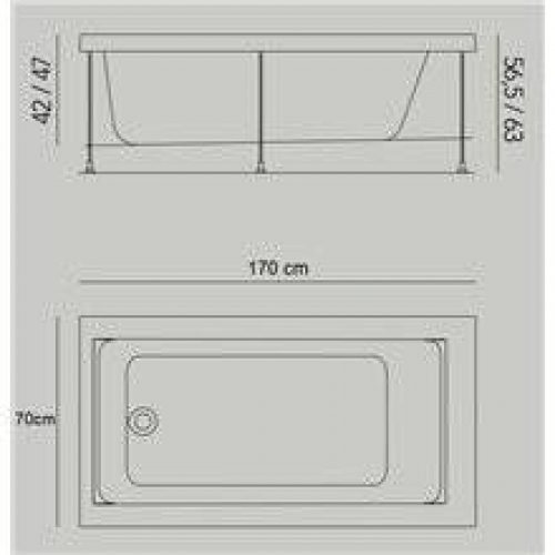 Baignoire Jazz S encastrée 170 x 70 cm avec…